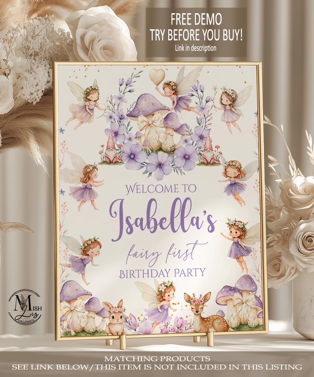 fairy-first-birthday-welcome-sign