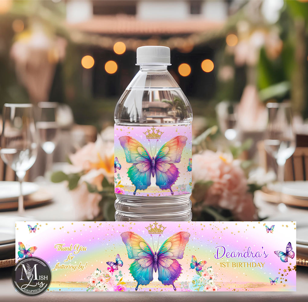 butterfly-water-bottle-label