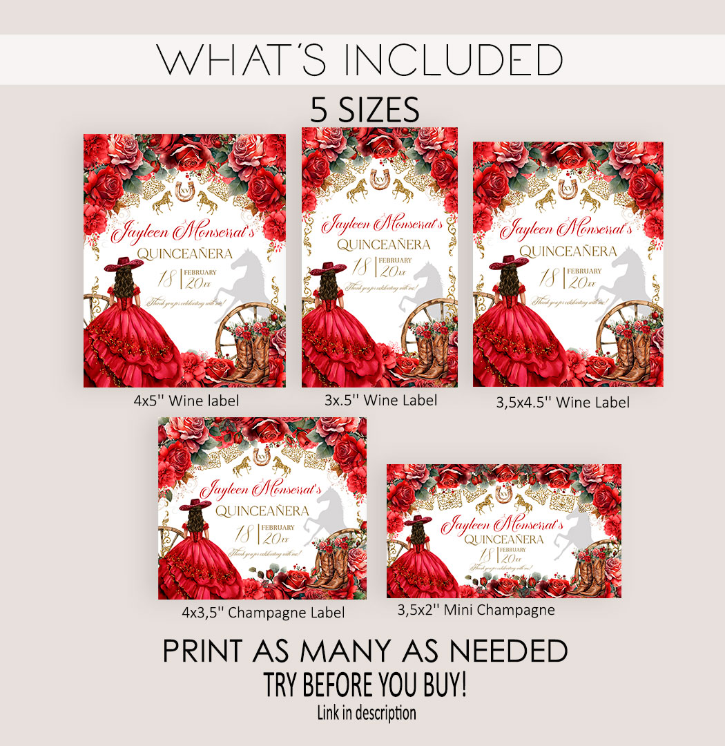 western-quinceanera-labels