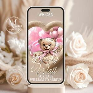 Teddy Bear Baby Shower Video Invitation | Digital Girl Shower Invite