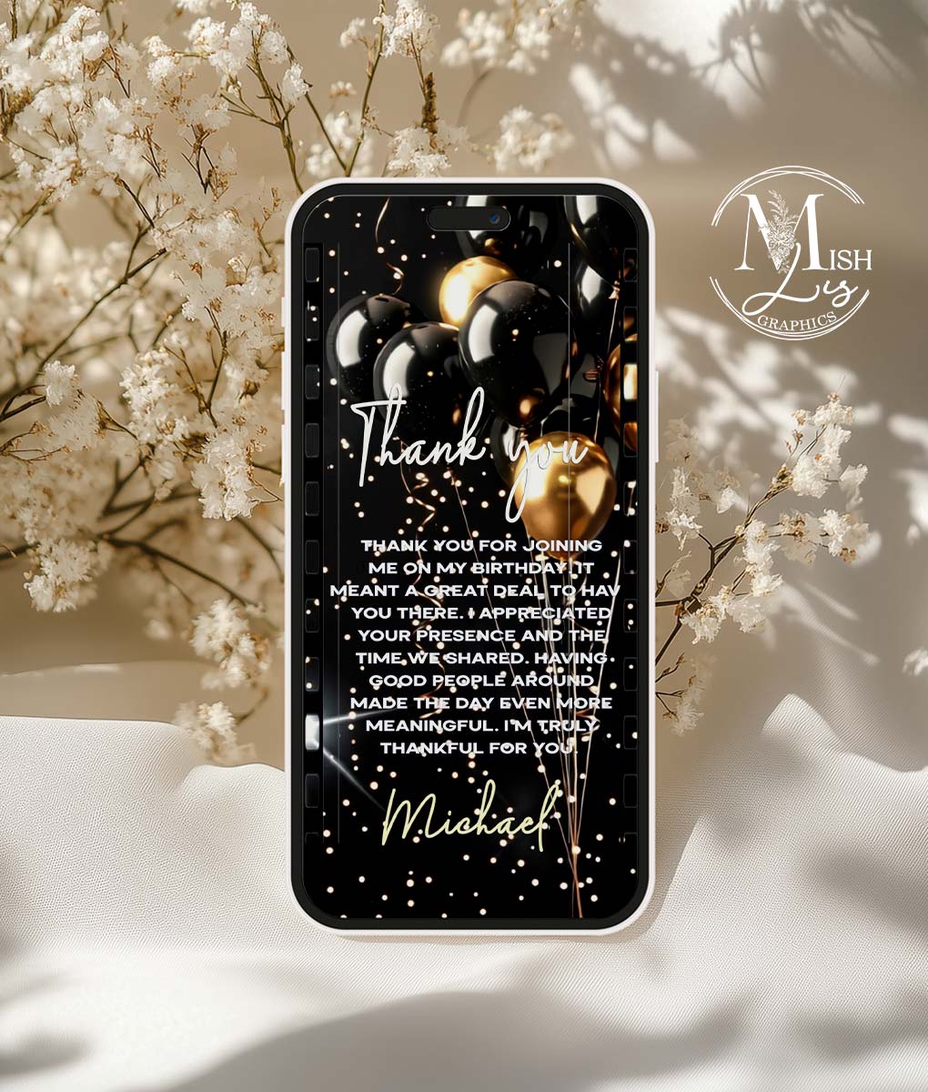 Mens Birthday Video Invitation | Animated Mobile Template - Image 4